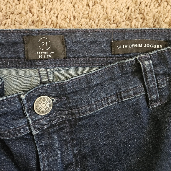 COTTON ON Slim Denim Jeans Joggers Mens - Picture 2 of 5